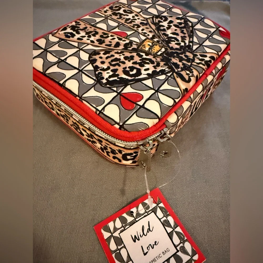 Brighton Wild Love Cosmetic Bag - Red, Black, Tan - Picture 6 of 7